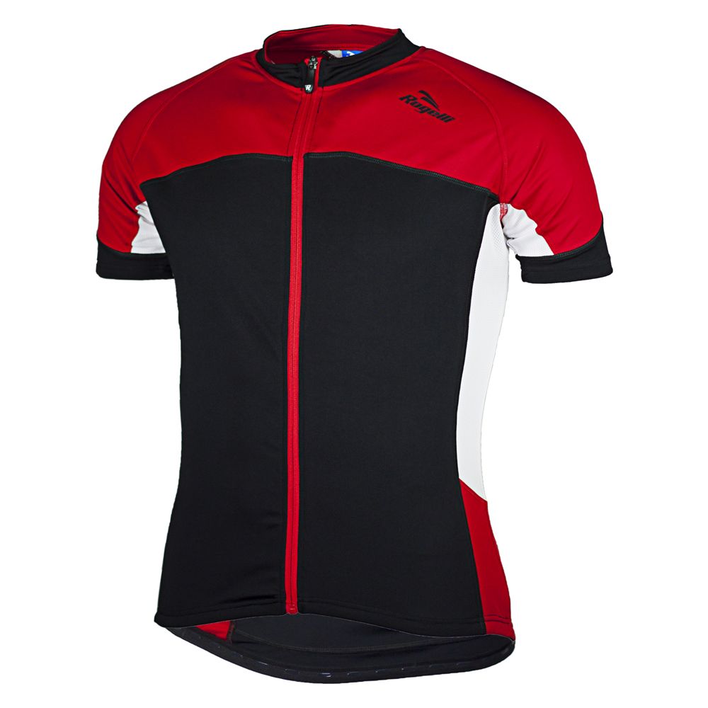 De wielerkleding specialist Rogelli Recco wielershirt zwart rood wit