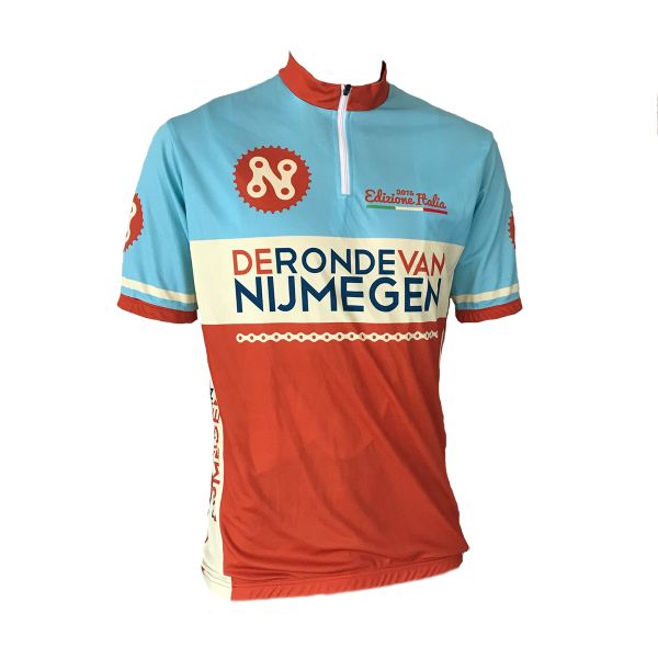 Wielershirt Ronde van Nijmegen blauw / oranje